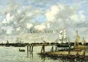 Eugene Boudin Lameuse a Rotterdam oil painting